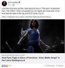 Originally a martian cyborg named yoko (陽子, yōko), alita is known for her fighting prowess as a practitioner of the. Jon Landau Loves The Alita Army And We Love Him Too Alitabattleangel