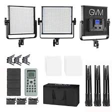 Gvm 672s Bi Color Studio Led Video Light Kit Panel Gvmled