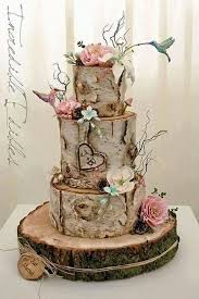 Birch Tree Wedding Cake With Sunflowers Birch Wedding Cake Country Wedding Cakes Themed Wedding Cakes Wedding Cake Tree
