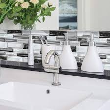 Consider using a marble slab countertop and matching backsplash on the wall. Black Stone Self Adhesive Marble Tile Bathroom 3d Wall Tiles 5 Sheets Vancore 12x 12 Peel And Stick Backsplash Tiles For Kitchen Home Kitchen Home Decor Accents Brilliantpala Org