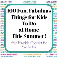 Here are 60 great, fun things to do to ease your boredom. 100 Fun Things For Kids To Do At Home This Summer With Printable Checklist