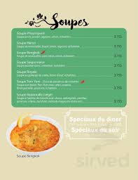 Restaurant Jardin Des Delices Menu In Montreal Quebec