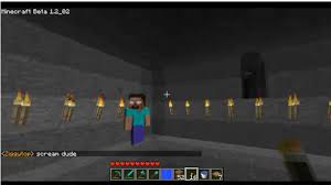 Herobrine will either'spawn really rarely, build things, or he can vanish when you come close. Minecraft Multiplayer Temple Of Herobrine Sighting Herobrine Sightings Minecraft Temple