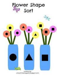 Flower Shape Sort Free Printable Shapes Preschool Shape Sort Shapes Activities