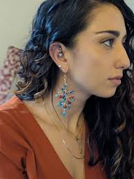 Amethyst, Kyanite, and Jade Wire-wrapped Earrings