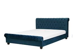 Das matratzen lattenrost set airplay besteht aus der taschenfederkernmatratze airplay und dem lattenrost « das bett war ein geschenk für meine 15jährige tochter. Bett Samtstoff Blau Lattenrost 180 X 200 Cm Avallon Beliani De