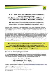 Die inzidenz in schleswig holstein insgesamt liegt bei 54,4. Ndr 1 Welle Nord Und Schleswig Holstein Magazin Senden Aus
