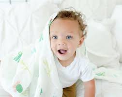 Luxury Swaddle Blanket Unisex Cactus Flower Print, Soft Bamboo Cotton Blend  Muslin Swaddle