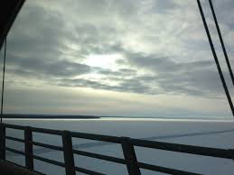 Depth of towers below water: Mackinac Bridge Archives Flow