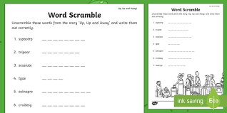 Jul 31, 21 07:19 am Up Up And Away Word Scramble Worksheet Worksheet