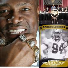 Charles Lewis Haley(Xi Delta- Spring 85) is a former American football  linebacker and defensive end who played in the National Football League for  the San Francisco 49ers (1986–1991, 1998–1999) and the Dallas