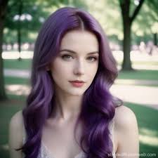 pale skinned pretty woman with purple hair Prompts