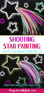Dazzling Shooting Star Paintings With Chalk Pastels Space Crafts For Kids Star Painting Easy Arts And Crafts