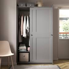 Was ist der sinn des lebens? Hauga Kleiderschrank Mit Schiebeturen Grau 118x55x199 Cm Ikea Deutschland