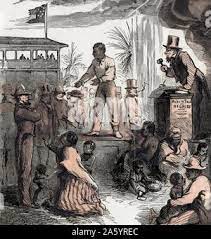 Slave auction from Emancipation from an engraved illustration by Thomas  Nast 1840-1902 , c1865. Thomas Nast's celebration of the emancipation of  Southern slaves with the end of the Civil War. Nast envisions