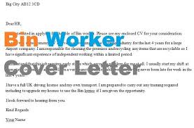 5.6 cover letter example 6: Bin Worker Cover Letter Example Icover Org Uk