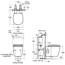 Concealed cistern for back to wall wc. Ideal Standard Concept Freedom Raised Height Wall Hung Wc Pan 545