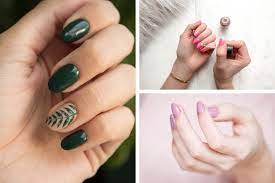 Ongles automne 2020 manucure maison facile vernis a ongles tendance couleur rouge dessins sur ongles motifs feuilles dorees. Nail Art 5 Modeles Simples Et Chics