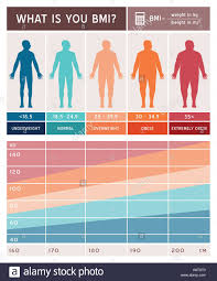 Body Mass Index Infographics With Body Shapes Chart And