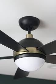 Ceiling fans are a stylish and convenient way to keep your home cool during the warm summer months and to keep warm air circulating during the winter. Stylish Contemporary Bedroom Ceiling Fans The Diy Playbook Ceiling Fan Bedroom Gold Ceiling Fan Ceiling Fan