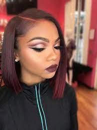 Short Red Hair Short Haircuts For Black Women Dark Red Lipstick Matte Short Red Hair Dark Red Hair Burgundy Burgundy Hair