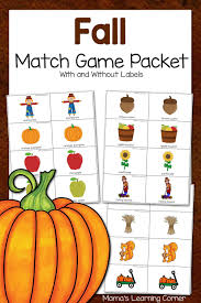 Printable Fall Match Game Matching Games For Toddlers Printable Games For Kids Matching Games