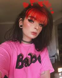 ʚ Miranda ɞ On Instagram Me With Just Red Hair And Me With Just Black Hair Are No Match For Th Aesthetic Hair Split Dyed Hair Hair Color For Black Hair