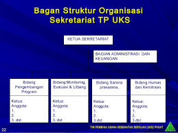 Akselerasi pembinaan dan pelaksanaan uks 2.1 memperkuat dasar hukum apakah di sekolah/madrasah ada: Bagan Struktur Organisasi Tim Pelaksana Uks