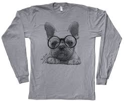 French Bulldog T Shirt Long Sleeve Tshirt Unisex T Shirt Mens T Shirt Screen Print American Apparel Crew Neck Dog Lover Dog Mom