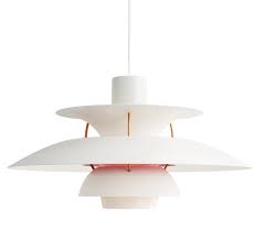 Louis Poulsen Modern White Ph5 Pendant Light By Poul Henningsen Stardust