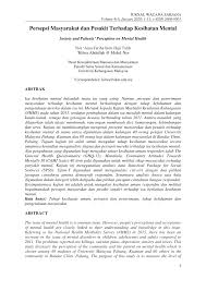 Survey kesiapan lab berdasarkan sarana prasarana lab. Pdf Persepsi Masyarakat Dan Pesakit Terhadap Kesihatan Mental Society And Patients Perception On Mental Health