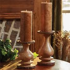 How to make beautiful diy wooden candle holders from old salvaged chair legs. Bark Edged Large Wooden Pillar Candle Holder Teton Timberline Trading Candleholders