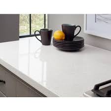 Cotton white quantum quartz is a beautiful quartz, with small gray veining and soft white hue. Ready To Install Sparkling White Quartz Slab Includes Backsplash 112 X 26 100066117 Floor And Decor