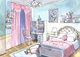 Decorate your room following the cute bedroom ideas. Beautiful Cute Bedroom Design Of Watercolor Painting Royalty Free Cliparts Vectors And Stock Illustration Image 51171491