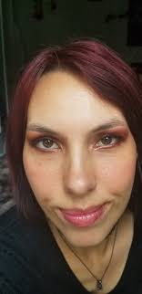 Fall look with dark brown, burnt orange, and copper shimmer