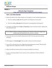 Phet Vsepr Lab Pdf Molecule Shapes Model 1 Molecule Shapes Simulation Http Phet Colorado Edu En Simulation Molecule Shapes Part I Electron Domains 1 Course Hero