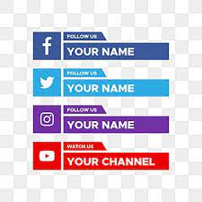 Social Media Lower Third With Facebook Twitter Youtube Logo Collection Social Media Clipart Modern Illustration Png And Vector With Transparent Background Fo Youtube Logo Logo Collection Social Media Icons Vector