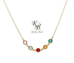 Solid 14k Gold Necklace Birthstone Necklace Solid Gold Necklace Fine Jewelry Mothers Jew Mother Jewelry Grandmother Jewelry Birthstones Grandmother Jewelry