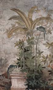 Papier Peint Panoramique Ananbo Le Jardin Aux Oiseaux Couleur Patine Papier Peint Panoramique Papier Peint Peindre Mur