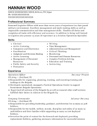 us army operations officer resume