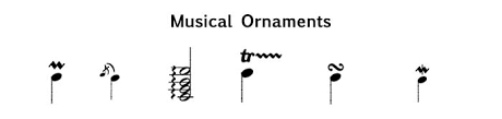 An embellishment that decorates a melody pitch by moving to a pitch a step above or below it, then returning to the original pitch. Ornamentation Music Theory Academy Learn The Musical Ornaments