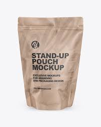 Kraft Stand Up Pouch Mockup In Pouch Mockups On Yellow Images Object Mockups