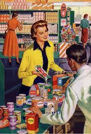 Risparmiare Sulla Spesa Illustrazioni Vintage Illustrazione Retro Vecchie Pubblicita