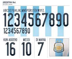 Football Teams Shirt And Kits Fan Font Argentina World Cup 2014 Football Fonts Jersey Font Argentina World Cup