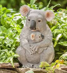 This Adorable Koala And Baby Sculpture Has An Awww Factor That Is Off The Charts Cast In Weather Resistant Resin From A Lovin Baby Statue Koala Cute Animals