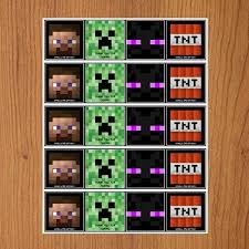 Printable Minecraft Creeper Cupcake Toppers Tags Mary Party Supply Paper Books On Artfire Minecraft Cupcake Toppers Minecraft Birthday Minecraft Party