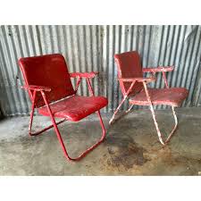 Image Of Vintage Red 1950s Folding Chairs Chair Side Chairs Outdoor Chairs