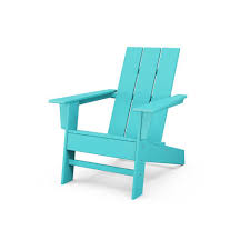 Polywood Grant Park Aruba Modern Plastic Outdoor Patio Adirondack Chair Ad220ar The Home Depot Trex Outdoor Furniture Adirondack Chairs Patio Adirondack Chair