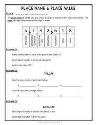 Place Name And Place Value 9 Page Guided Notes And Quiz Place Values Place Names Guided Notes