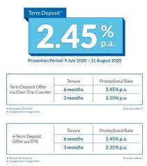 Latest blr, base rate, & fixed deposit interest rates from every bank in malaysia. Fixed Deposit Offers From Various Banks In August Everydayonsales Com News